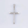 Dije Cruz Puntas Planas 1.65gr / 4.5cm / Oro Blanco 18K *