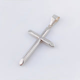 Dije Cruz Puntas Planas 1.55gr / 4.5cm / Oro Blanco 18K