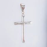 Dije Cruz Puntas Planas 1.55gr / 4.5cm / Oro Blanco 18K