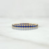 Anillo Churumbela Petit 1.5gr / T6 1/2 / Circones Azules Oro Amarillo 18K ©