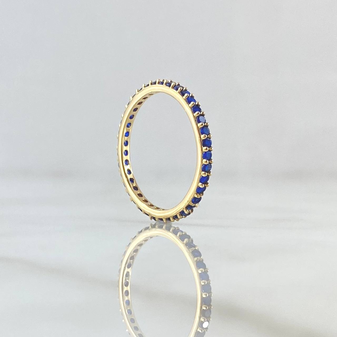 Anillo Churumbela Petit 1.5gr / T6 1/2 / Circones Azules Oro Amarillo 18K ©
