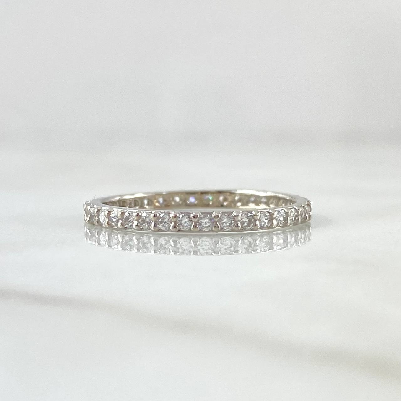 Anillo Churumbela Petit 1.7gr / T7 / Circones Blancos Oro Blanco 18K ©