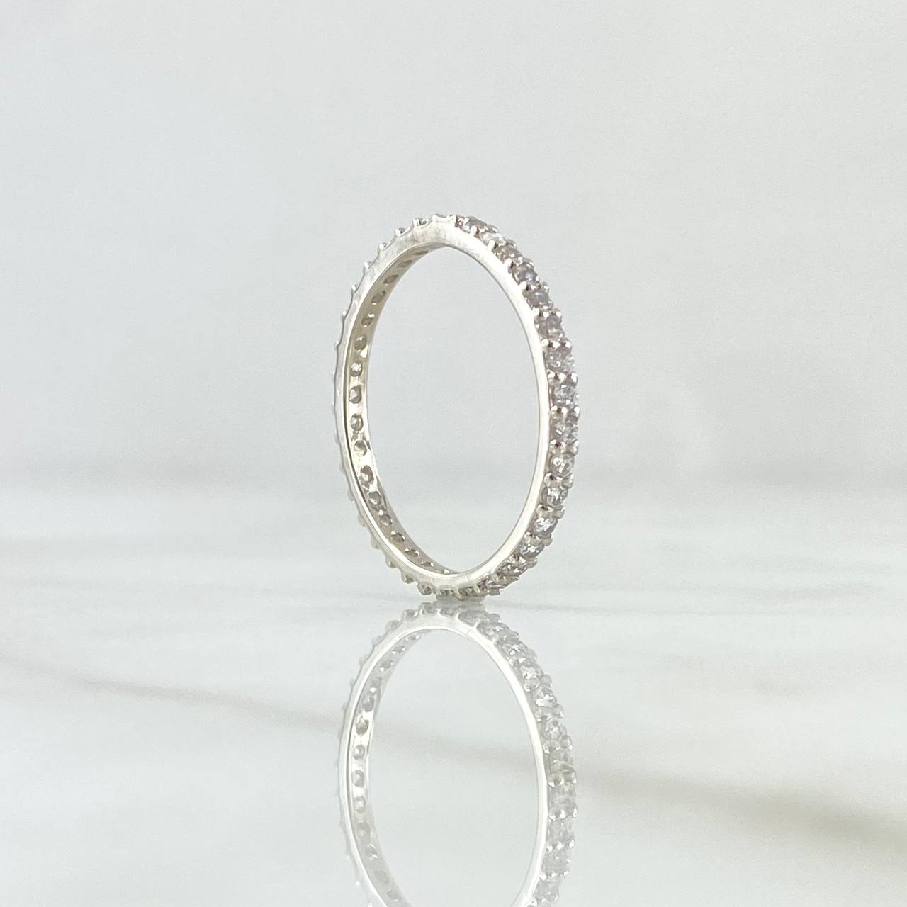 Anillo Churumbela Petit 1.7gr / T7 / Circones Blancos Oro Blanco 18K ©