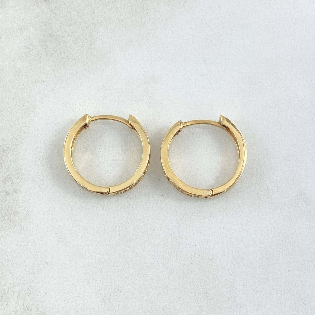 Candongas Rusticas Tornillo 4.15gr / 1.7cm / Circones Blancos Oro Amarillo 18K ©