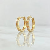 Candongas Rusticas Tornillo 4.15gr / 1.7cm / Circones Blancos Oro Amarillo 18K ©