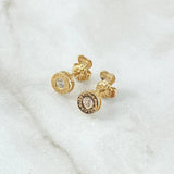 Topos Rusticos 1.7gr / 6.7mm Circon Blanco Oro Amarillo 18K ©