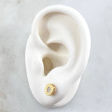 Topos Rusticos 1.7gr / 6.7mm Circon Blanco Oro Amarillo 18K ©