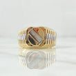 Anillo Correa Trinity 8.4gr / T11 3/4 / Liso Dos Oros Amarillo Blanco 18K
