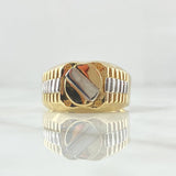 Anillo Correa Trinity 8.4gr / T11 3/4 / Liso Dos Oros Amarillo Blanco 18K