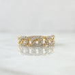 Anillo Cubano Parcial 2.35gr / T6 1/2 / Circones Blancos Dos Oros Amarillo Blanco 18K