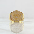 Anillo Correa Corona RX Circulo 9.5gr / T11 1/2 / Circones Blancos Oro Amarillo 18K ©