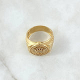 Anillo Correa Corona RX Circulo 9.5gr / T11 1/2 / Circones Blancos Oro Amarillo 18K ©