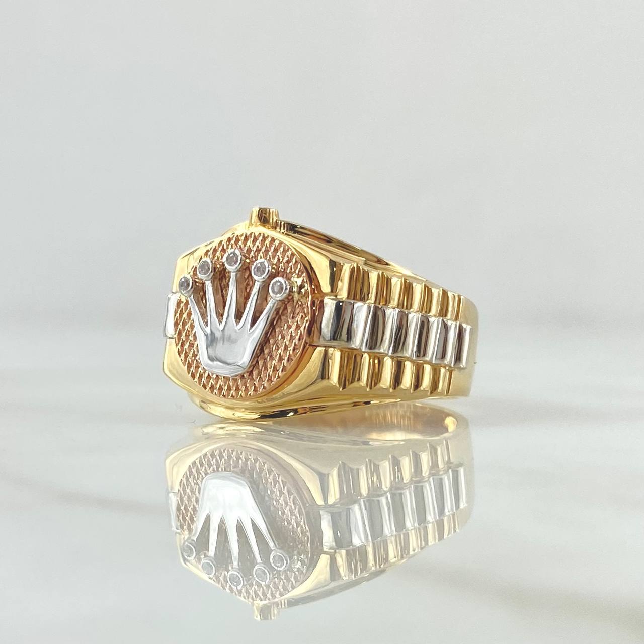 Anillo Correa Corona 7.9gr / T7 3/4 / Tres Oros 18K