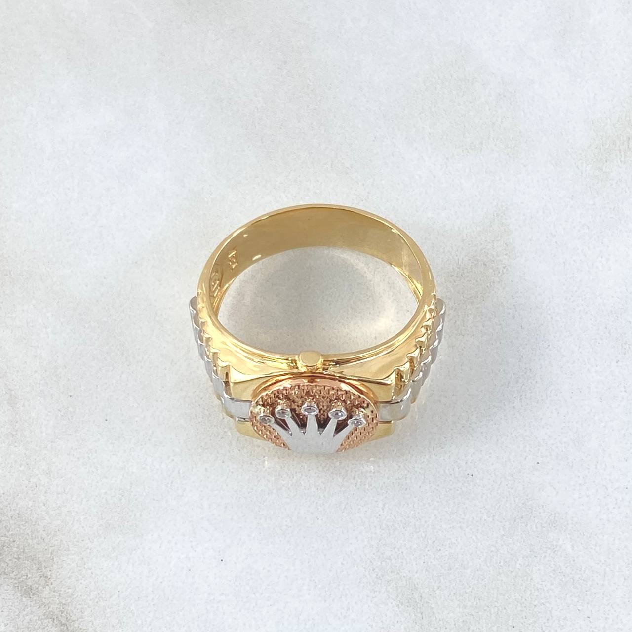 Anillo Correa Corona 6.95gr / T10 / Tres Oros 18K