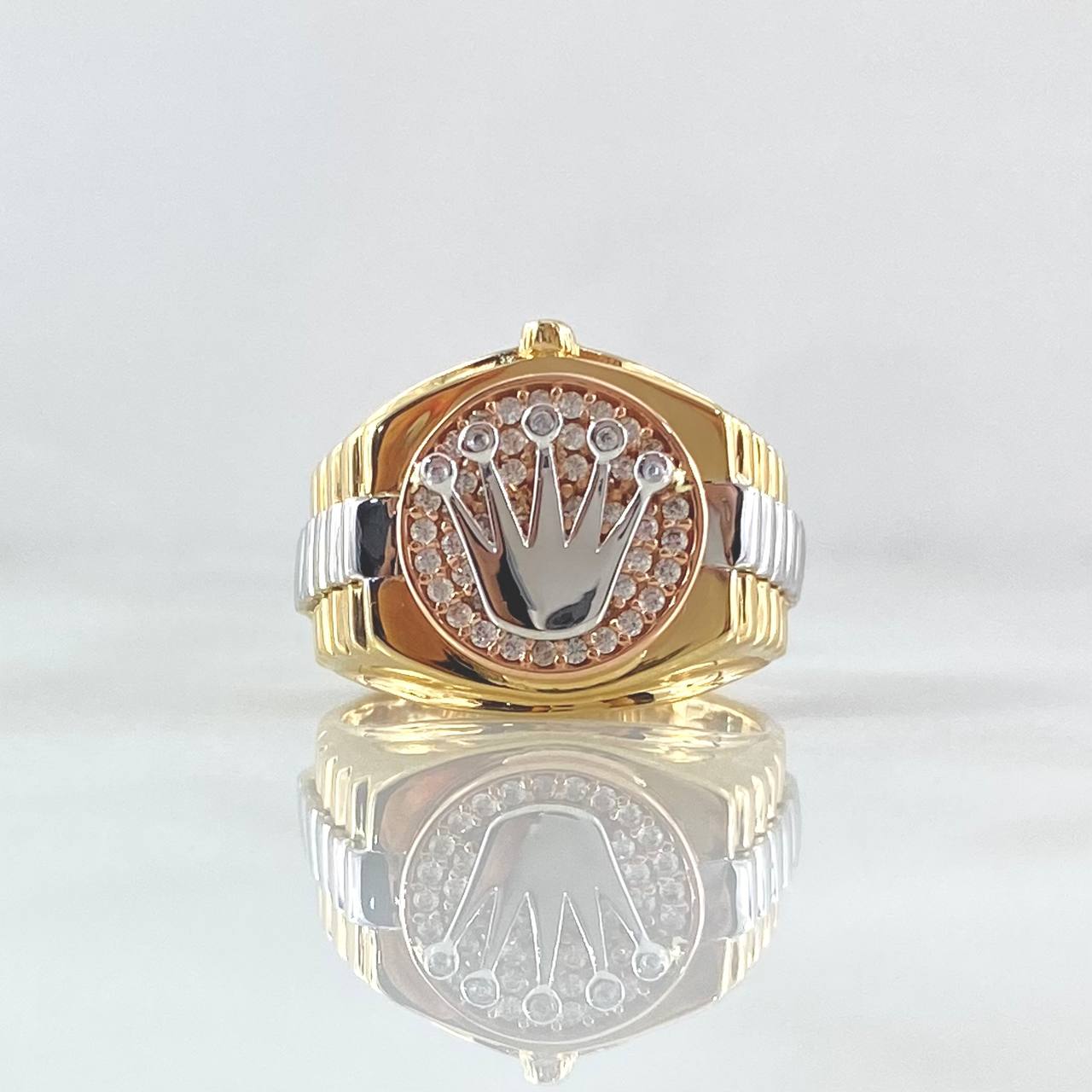 Anillo Correa Corona 6.9gr / T9 1/2 / Tres Oros 18K ©