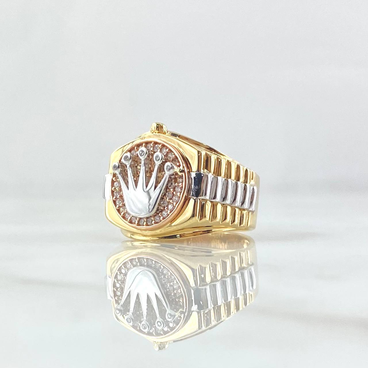 Anillo Correa Corona 6.9gr / T9 1/2 / Tres Oros 18K ©