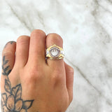 Anillo Correa Corona 6.9gr / T9 1/2 / Tres Oros 18K ©