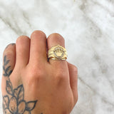 Anillo Correa Corona RX  6.6gr / T6 3/4 / Circones Blancos Oro Amarillo 18K ©