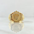 Anillo Corona RX Correa 7gr / T9 1/4 / Texturizado Circones Blancos Oro Amarillo 18K *