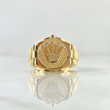 Anillo Corona RX Correa 7gr / T9 1/4 / Texturizado Circones Blancos Oro Amarillo 18K *