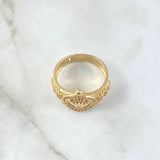 Anillo Sello Corona RX 7.45gr / T10 / Circones Blancos Oro Amarillo 18K ©
