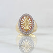 Anillo San Judas Filigrana 6.3gr / T5 1/2 / Circones Blancos Dos Oros Amarillo Blanco 18K *