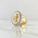 Anillo San Judas Filigrana 6.3gr / T5 1/2 / Circones Blancos Dos Oros Amarillo Blanco 18K *