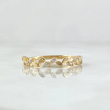 Anillo Hojas Intercaladas 1.3gr / T7 1/4 / Circones Blancos Oro Amarillo 18K  ©