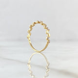 Anillo Hojas Intercaladas 1.3gr / T7 1/4 / Circones Blancos Oro Amarillo 18K  ©