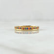 Anillo Churumbela Linea Parcial 1.7gr / T5 1/4 / Circones Multicolor Oro Amarillo 18K *