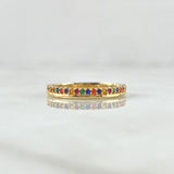 Anillo Churumbela Linea Parcial 1.7gr / T5 1/4 / Circones Multicolor Oro Amarillo 18K *