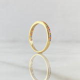 Anillo Churumbela Linea Parcial 1.7gr / T5 1/4 / Circones Multicolor Oro Amarillo 18K *