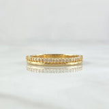 Anillo Churumbela Linea Parcial 1.7gr / T6 1/2 / Circones Blancos Oro Amarillo 18K *