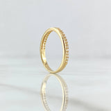 Anillo Churumbela Linea Parcial 1.8gr / T6 3/4 / Circones Blancos Oro Amarillo 18K ©