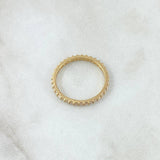 Anillo Churumbela Petit 1.8gr / T7 1/2 / Circones Blancos Oro Amarillo 18K *