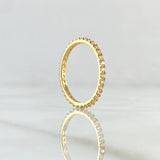 Anillo Churumbela Petit 1.8gr / T7 1/2 / Circones Blancos Oro Amarillo 18K *