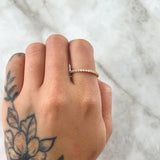 Anillo Churumbela Petit 1.8gr / T7 1/2 / Circones Blancos Oro Amarillo 18K *