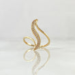 Anillo Curva Perpendicular 1.45gr / T4 / Circones Blancos Oro Amarillo 18K