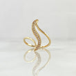Anillo Curva Perpendicular 1.7gr / T6 1/4 / Circones Blancos Oro Amarillo 18K
