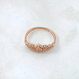 Anillo 15s Corona Punteada 2.05gr / T6 1/2 / Circones Blancos Oro Rosa 18K