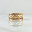 Anillo GC Carril Doble 4.25gr / T7 / Circones Multicolor Dos Oros Amarillo Blanco 18K