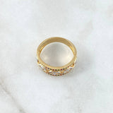 Anillo GC Carril Doble 4.25gr / T7 / Circones Multicolor Dos Oros Amarillo Blanco 18K