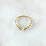 Anillo Tiara en V 1.6gr / T7 1/4 / Circones Blancos Verdes Oro Amarillo 18K