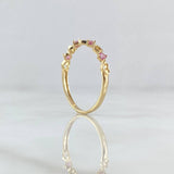 Anillo Corazones Intercalados 1.05gr / T7 1/4 / Circones Lila Oro Amarillo 18K