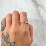 Anillo Corazones Intercalados 1.05gr / T7 1/4 / Circones Lila Oro Amarillo 18K