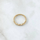 Anillo Olas Entrelazadas 1.9gr / T5 3/4 / Circones Blancos Oro Amarillo 18K