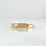Anillo Olas Entrelazadas 1.9gr / T7 / Circones Blancos Oro Amarillo 18K ©