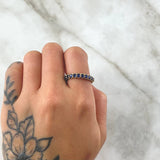 Anillo Churumbela Vertebral 2.9gr / T7 1/4 / Circones Azul Rey Oro Amarillo 18K