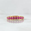 Anillo Churumbela Vertebral 2.85gr / T7 / Circones Fucsias Oro Amarillo 18K