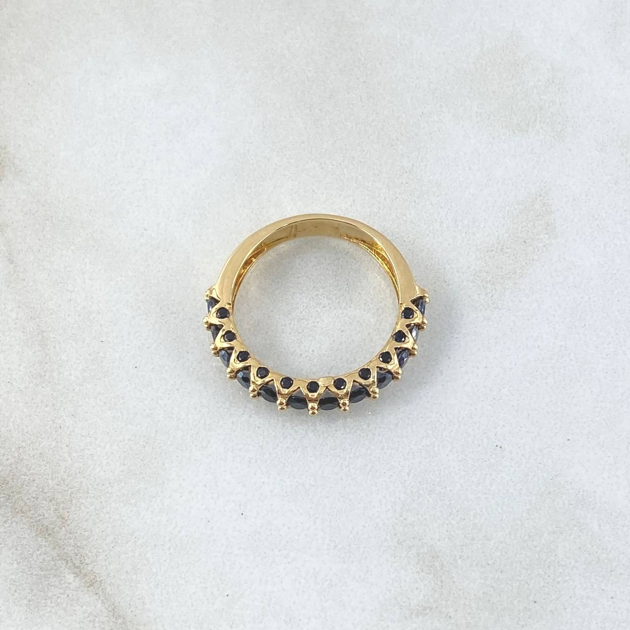 Anillo Churumbela Vertebral 2.65gr / T5 1/4 / Circones Azul Rey Oro Amarillo 18K